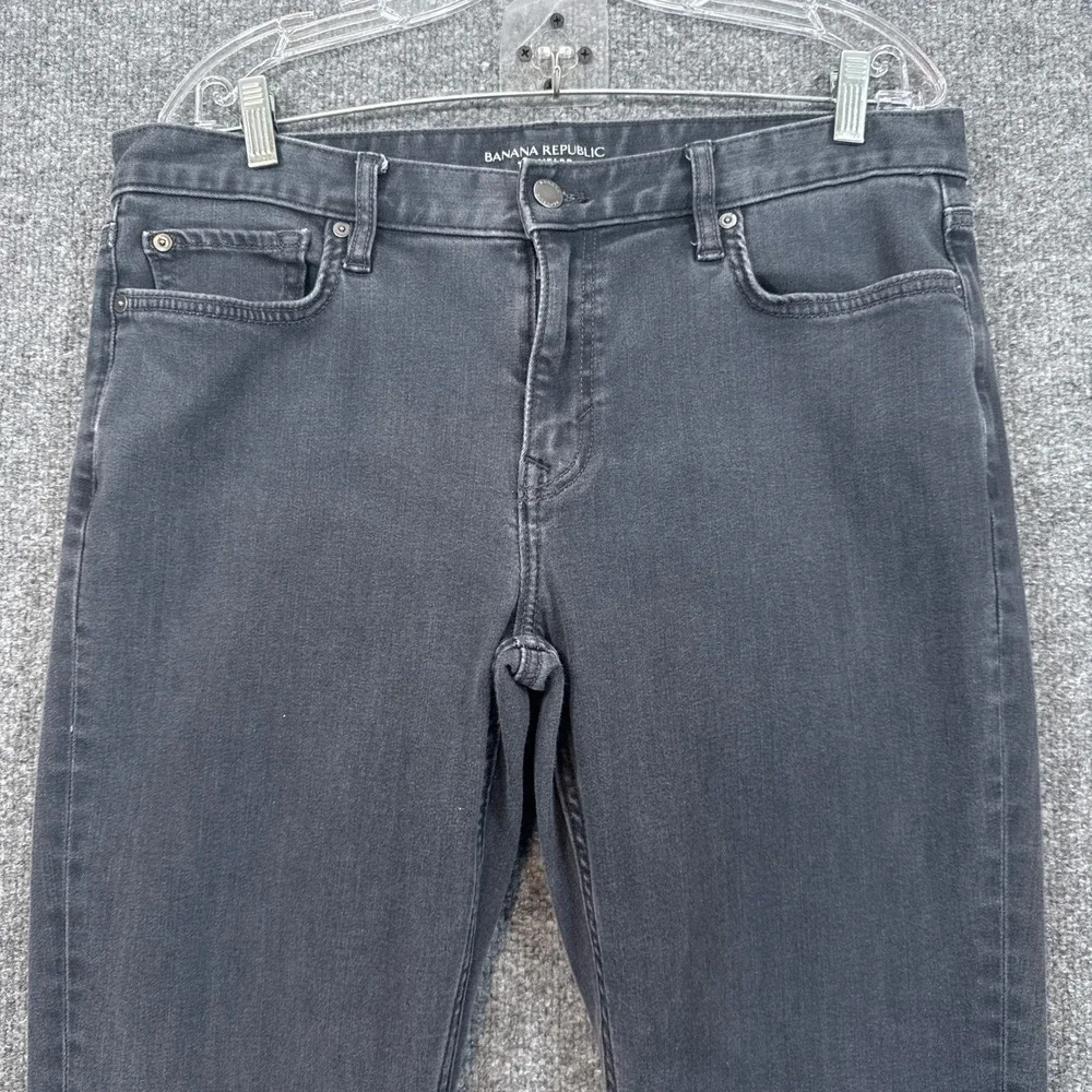 Banana Republic Traveler Jeans Mens 34x32 Gray Slim Fit Stretch Denim Pants